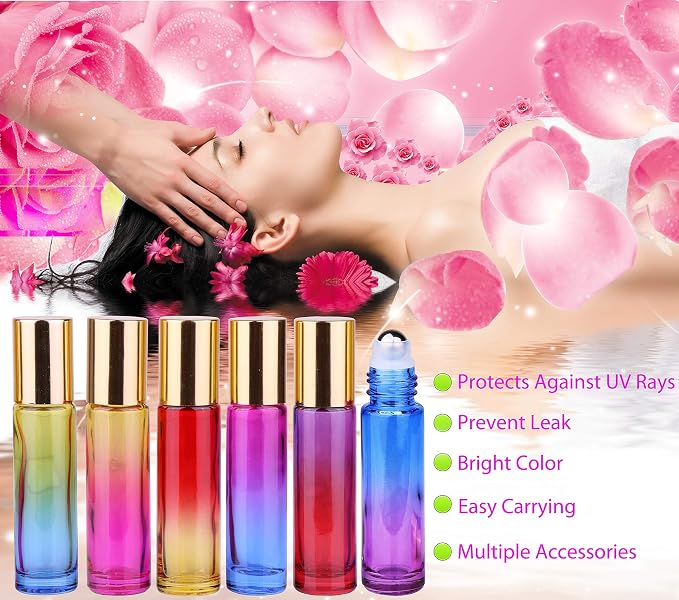 24 PACK Gradient Color Roller Bottles