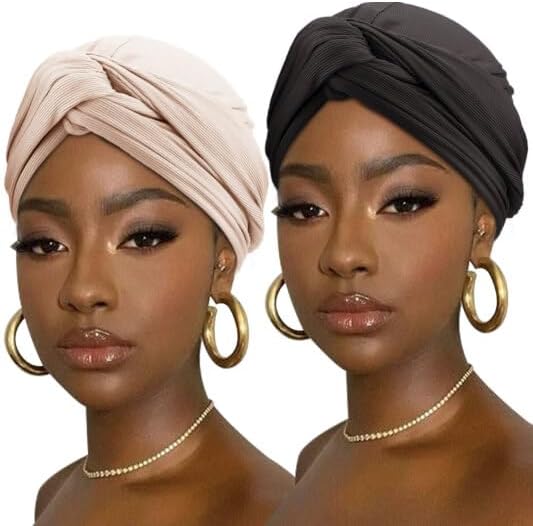 2 Pack Head Wrap: Apricot, Black