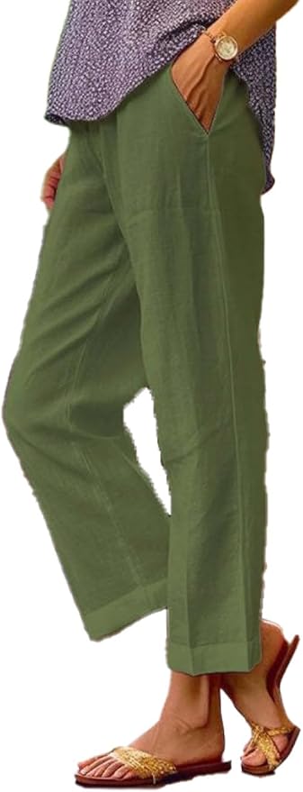 Womens Solid Straight Leg Pant 11