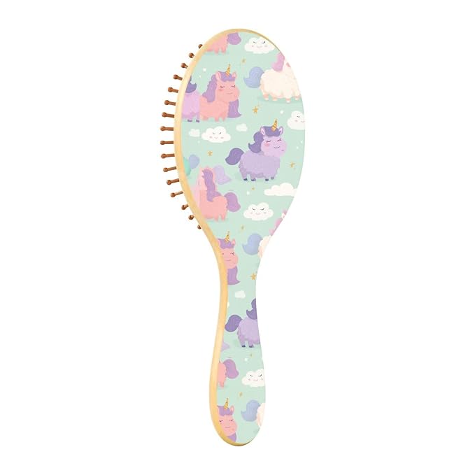 Cute Cartoon Cloud Unicorn Mint Green Purple Stars
