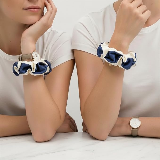 Cream and Navy Blue