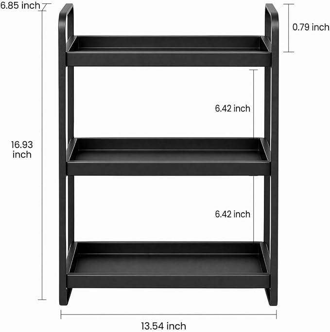 3-tier Black Wood Rack