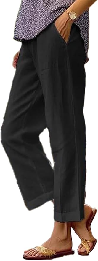 Womens Solid Straight Leg Pant 10