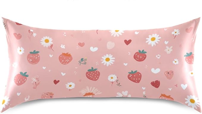 Pastel Pink Daisy Strawberry Hearts
