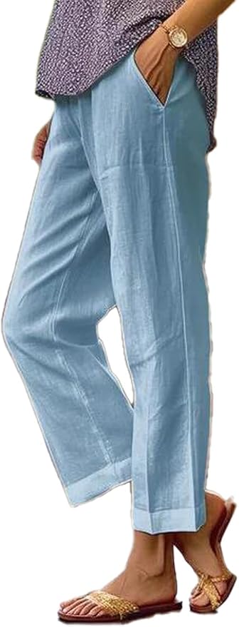 Womens Solid Straight Leg Pant 09
