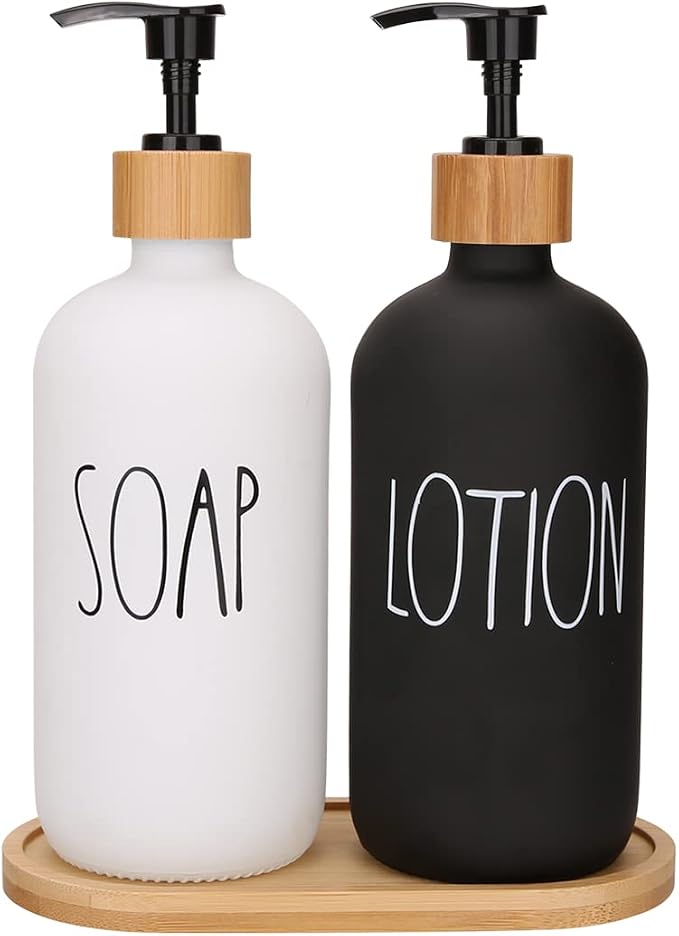 Black Lotion White Soap & Tray