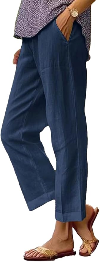 Womens Solid Straight Leg Pant 04