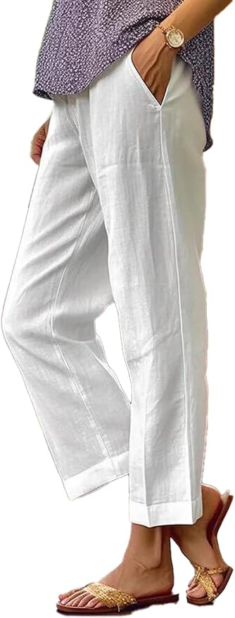 Womens Solid Straight Leg Pant 02