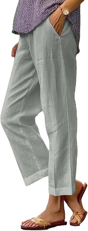 Womens Solid Straight Leg Pant 06