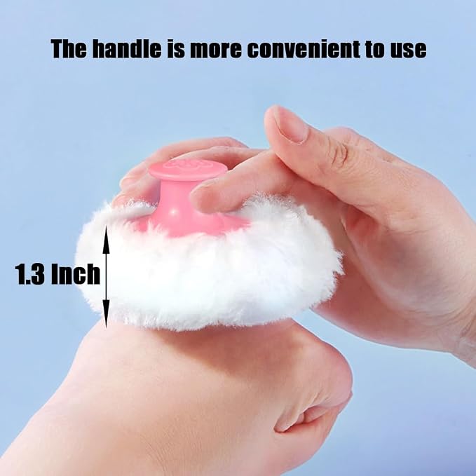 1 Handle 1 Bow Pink Puffs with Pointed Cylinder-Colorful-Large