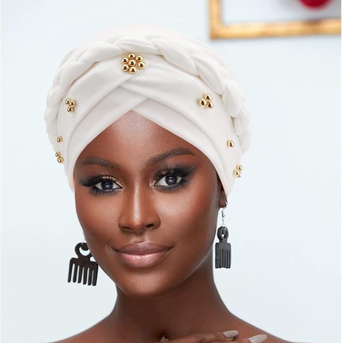 2 Pack Twisted Braid: Gold Bead Black, White