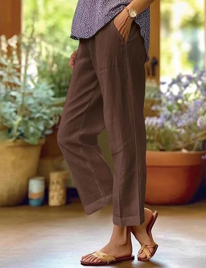 Womens Solid Straight Leg Pant 08