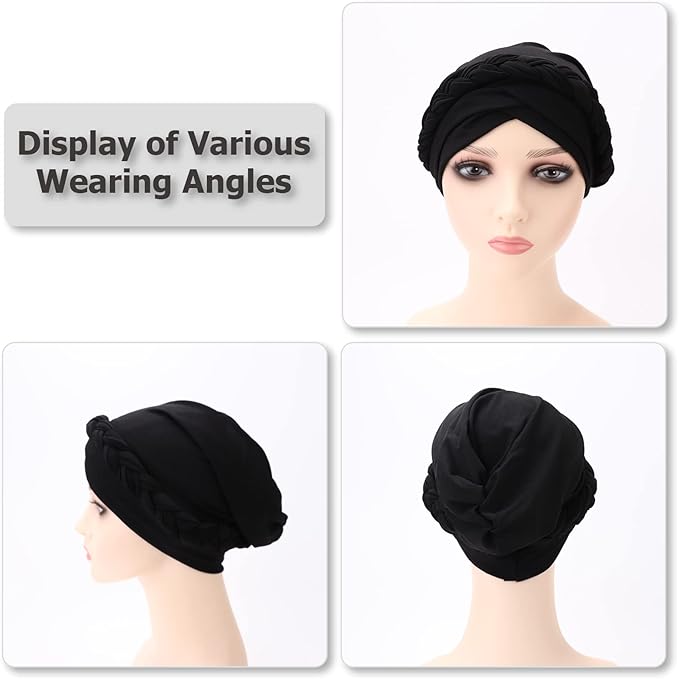 3 Pcs Twisted Braid: Dark Grey/Dark Brown/Black