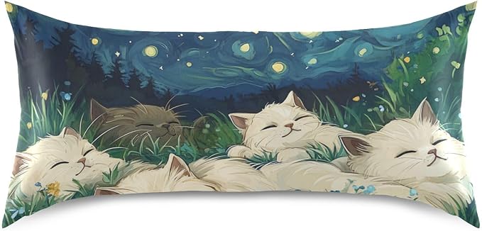 Laying Ragdoll Cats Floral Starry Night