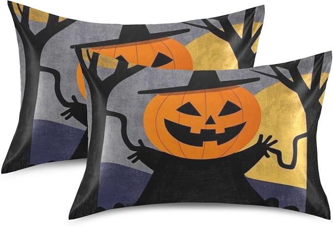 Pumpkin Head Forest Moon Orange Black Yellow