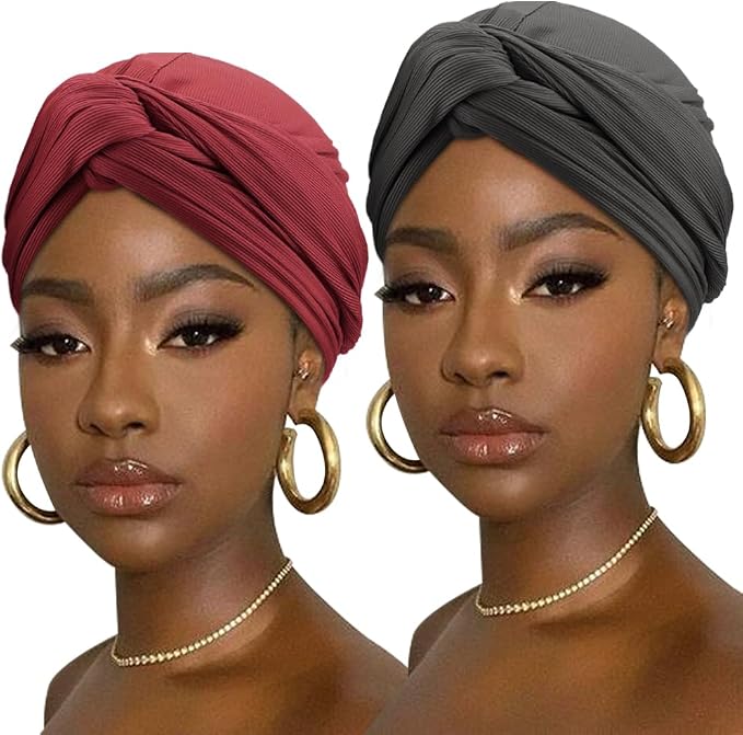 2 Pack Head Wrap: Burgundy, Gray