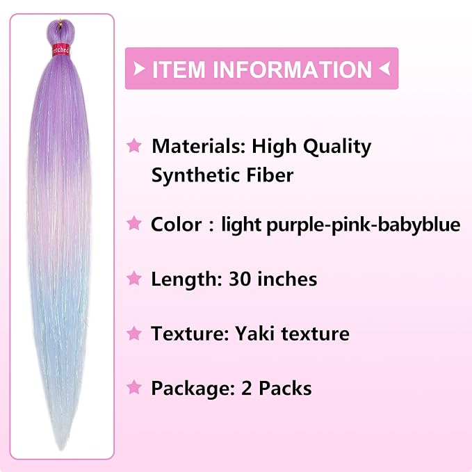 ombre purple-pink-babyblue tinsel