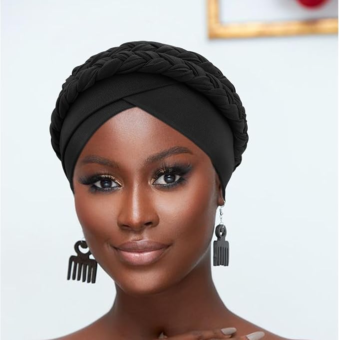 2 Pack Double Twisted Braid: Black, Grey