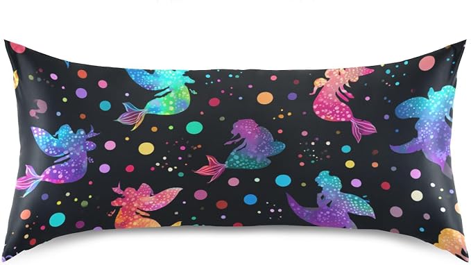 Mermaids Silhouettes and Colorful Polka Dots