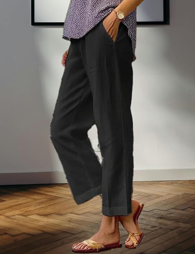 Womens Solid Straight Leg Pant 10