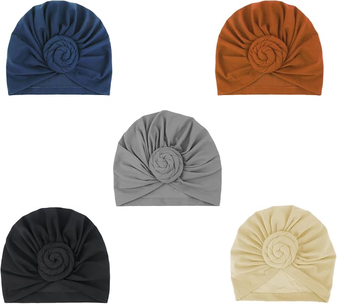 5 Pack Donut Flower : Black, Dark Grey, Beige, Navy, Khaki