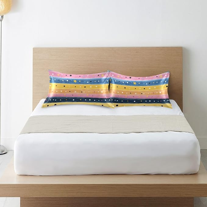 Colorful Striped Stars and Dots