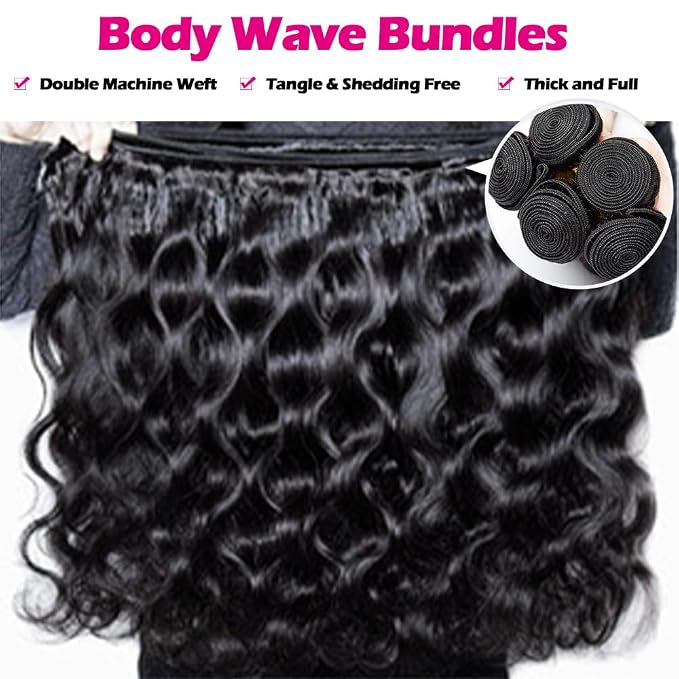 body wave bundles with 4x4 closure