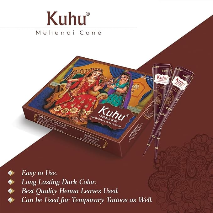 Natural Brown Hair Color (Red Mehendi Cone Box)