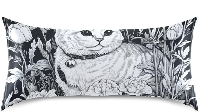 Scottish Fold Ink Peonies Black