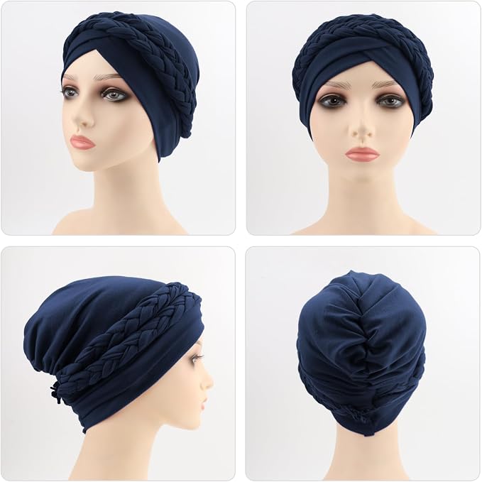 5 Pcs Double Twisted Braids: Dark Grey/Light Grey/Navy Blue/Black/Army Green