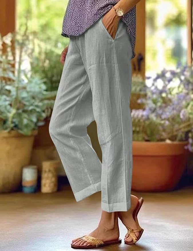 Womens Solid Straight Leg Pant 06