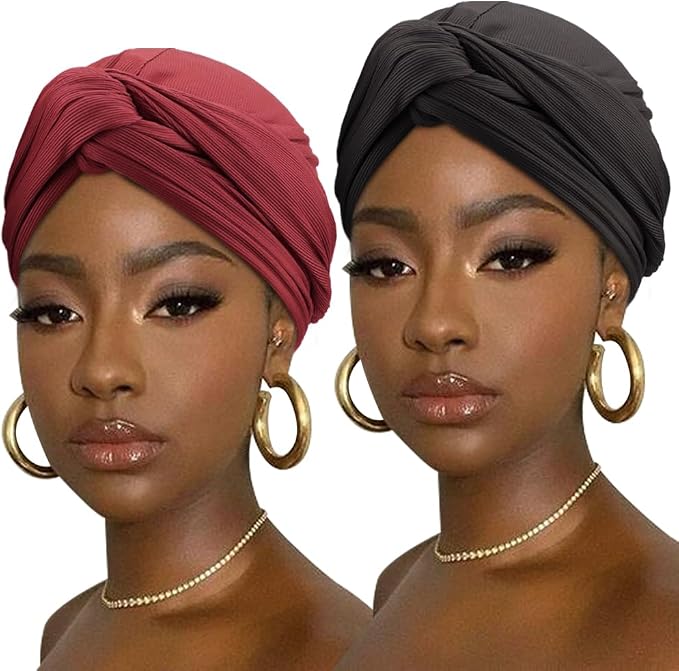 2 Pack Head Wrap: Burgundy, Black