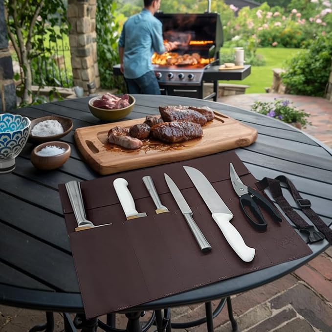 Knife Roll Brown