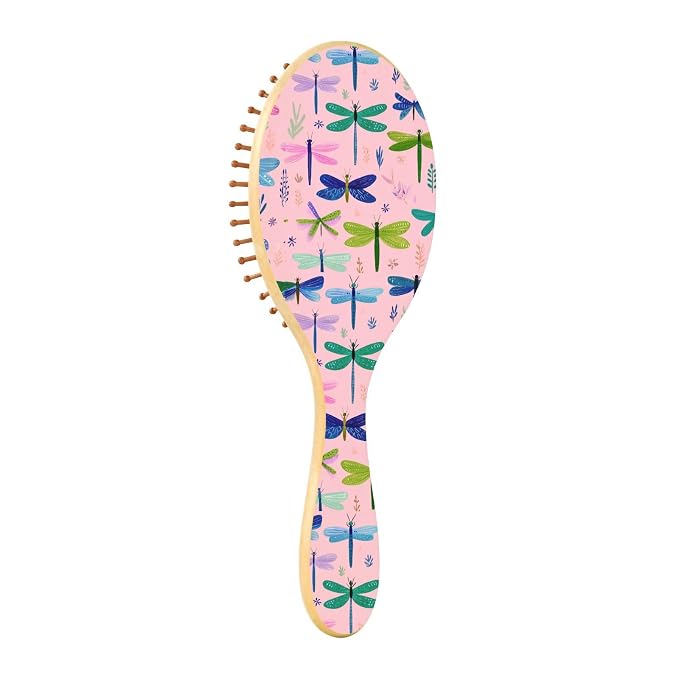 Pink Dragonflies and Leaves
