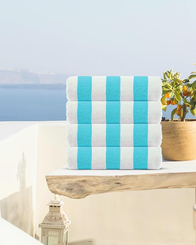Cabana Beach Towel 4 Pieces, Water Blue
