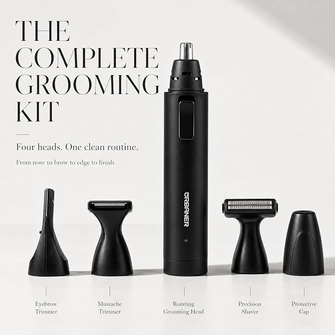 Matte Black - Mustache Trimmer + 3 Heads
