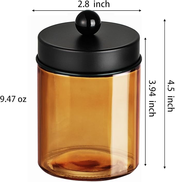 Jar Gold Amber/Lid Black