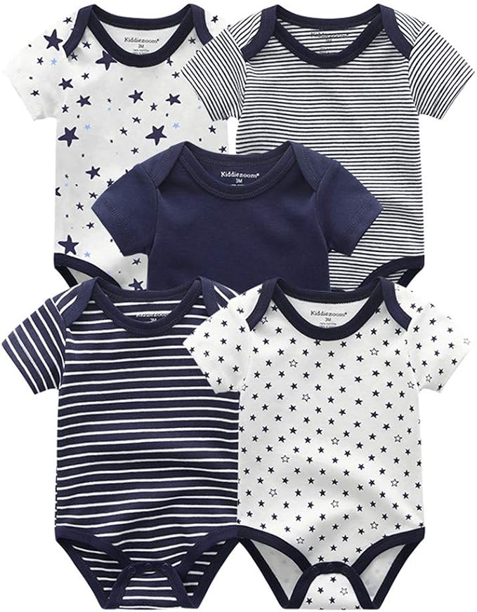 Dark Blue Stripe & Little Stars & Print Set