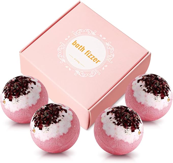 4pcs Rose Dried Flower Bath Bombs