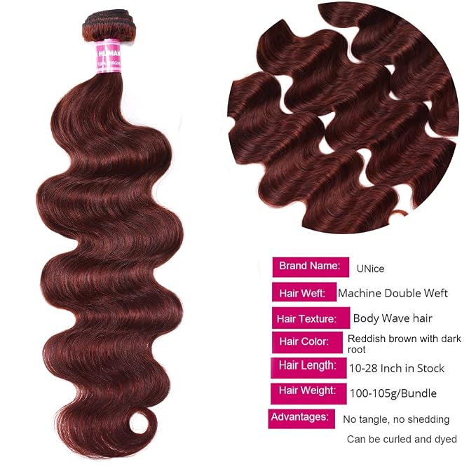 Copper Red bundles with Closure