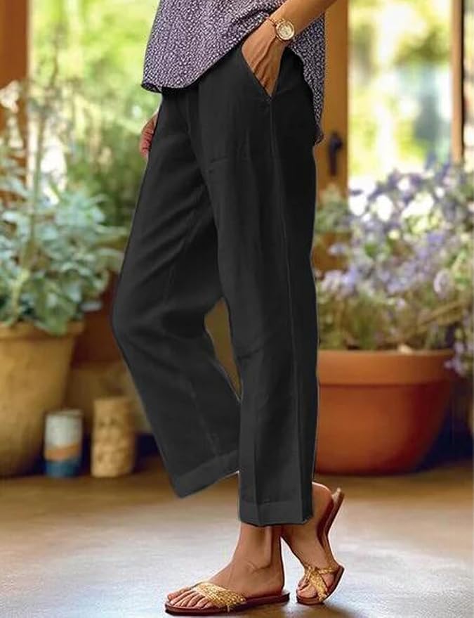 Womens Solid Straight Leg Pant 10
