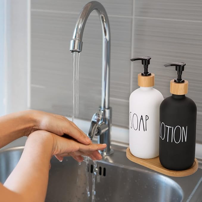 Black Lotion White Soap & Tray