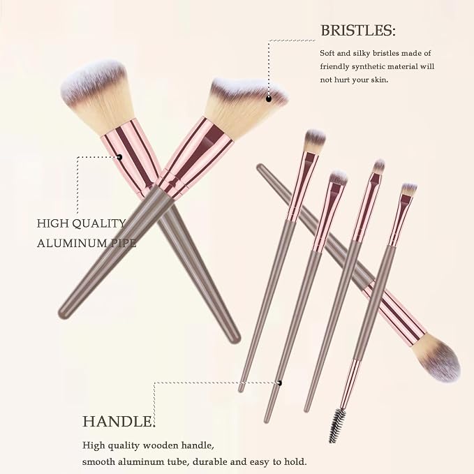 7 brushes + bag