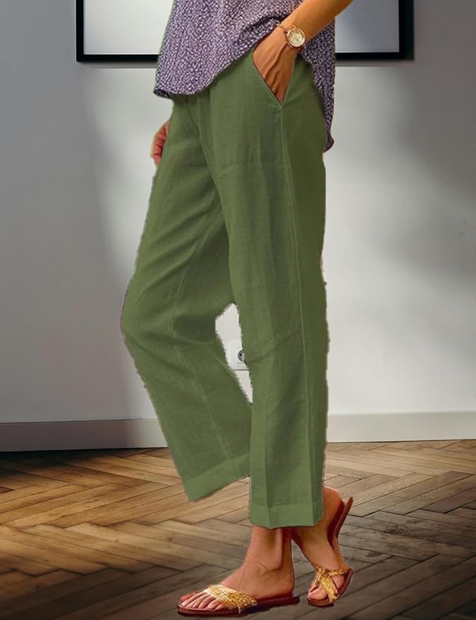 Womens Solid Straight Leg Pant 11