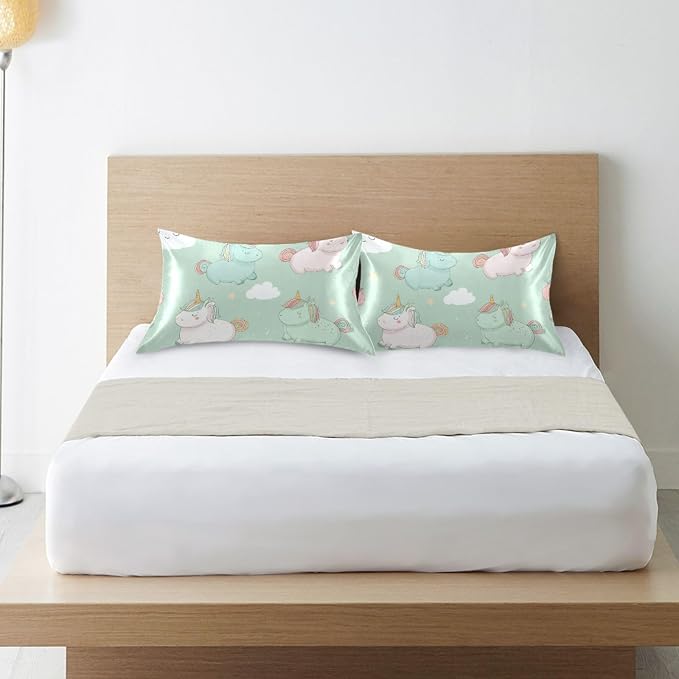 Cartoon Unicorn Pink Sage Green