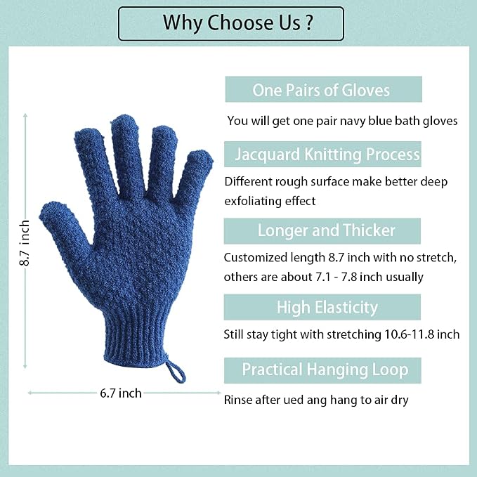 Navy Blue Exfoliating Gloves)…