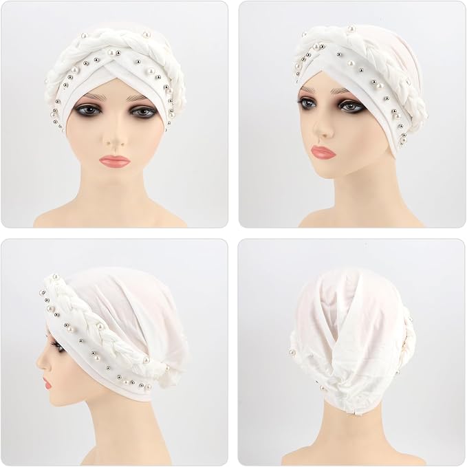 2 Pack Twisted Braid: Pearls (Navy Blue/White)