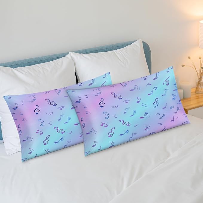 Musical Symbols Neon Blue