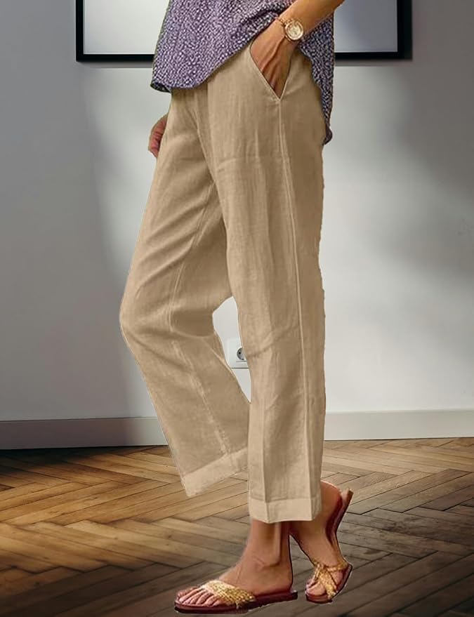 Womens Solid Straight Leg Pant 05