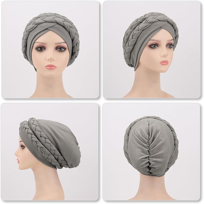 3 Pack Twisted Braid: Olive Green/Dark Grey/Black